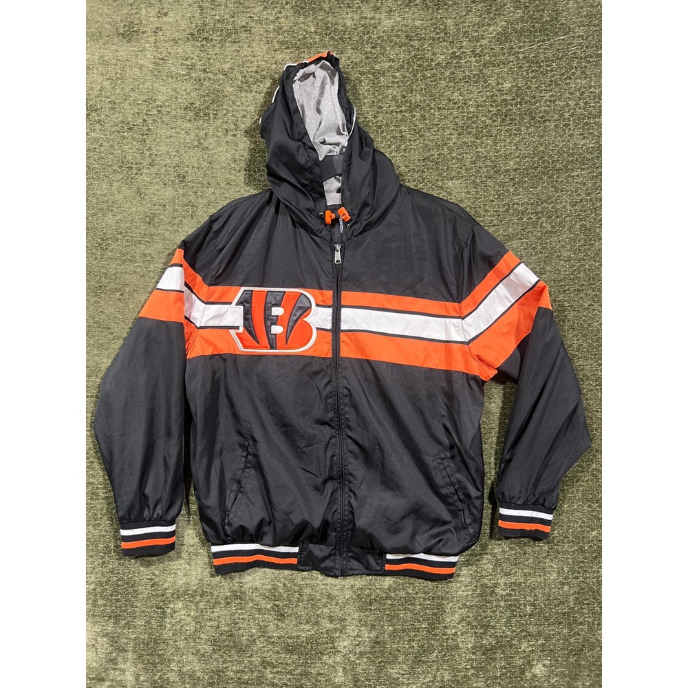 G-III Apparel NFL Cincinnati Bengals Jacket Mens XL Black Orange Windbreaker Y2K